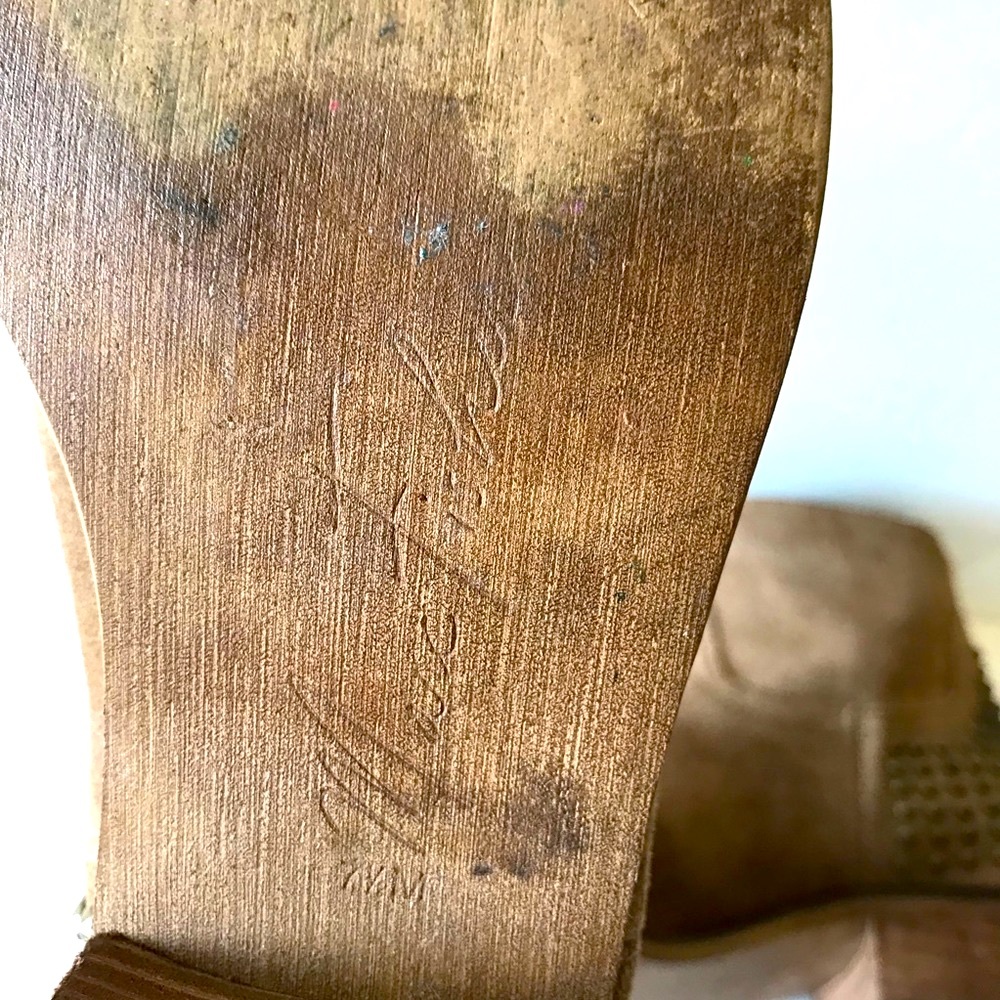 Marc Fisher 7.5 Brown Suede Leather Studded Bootie - image 7